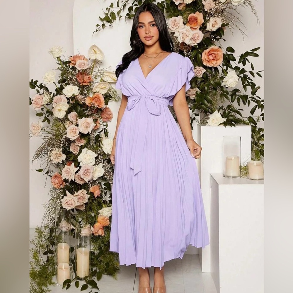 SHEIN maternity pleated dress in XXL Lilac